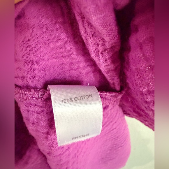 J.JILL COTTON-GAUZE ONE-POCKET SHIRTDRESS IN WILD ORCHID XL midi - Picture 5 of 6